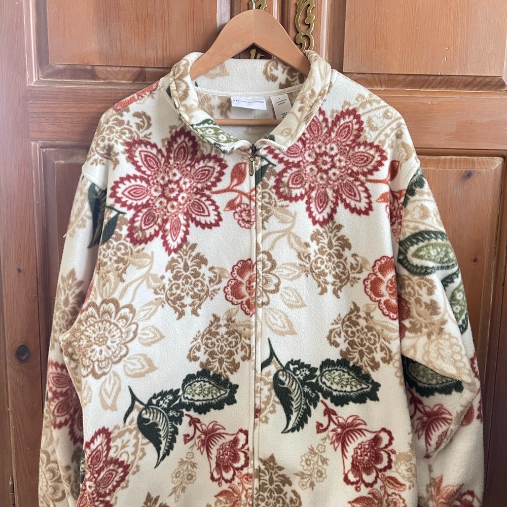 Alfred Dunner Floral Patterned Women's  fleece Jacket